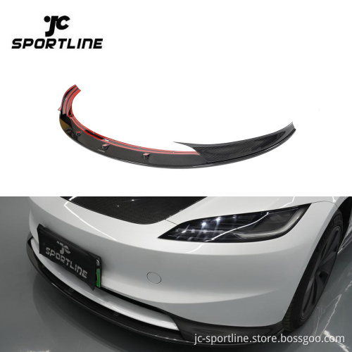 Carbon Fiber Front Bumper Splitter Lip for Tesla Model 3 (2023-2024) EV Auto Parts